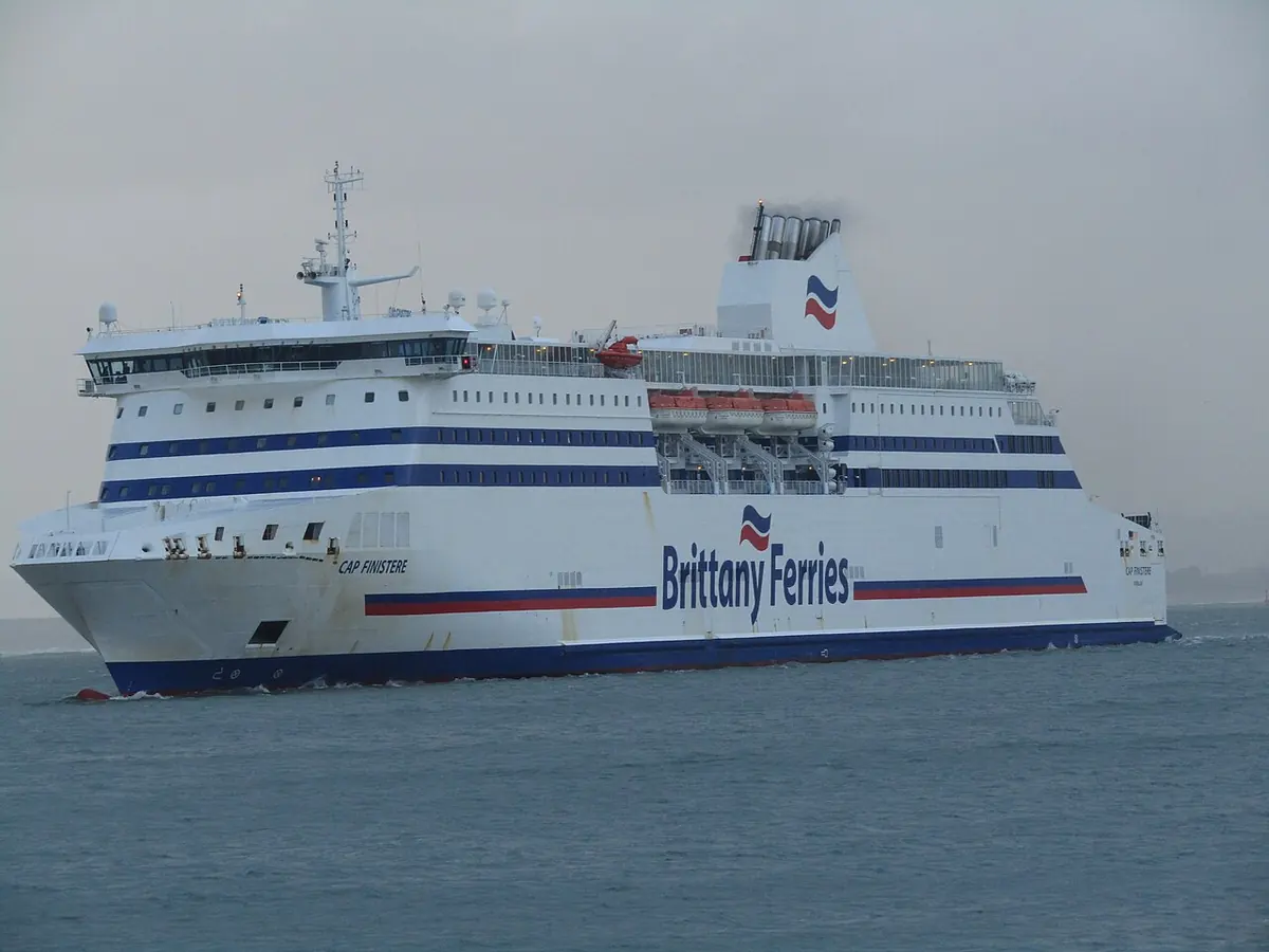 Brittany Ferries ship arriving at Santander, linking northern Spain with the UK
