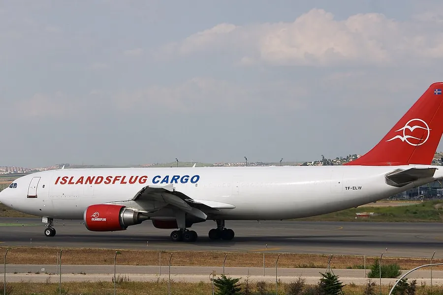 Cargo aircraft taxiing at Adolfo Suárez Madrid-Barajas Airport, Spain